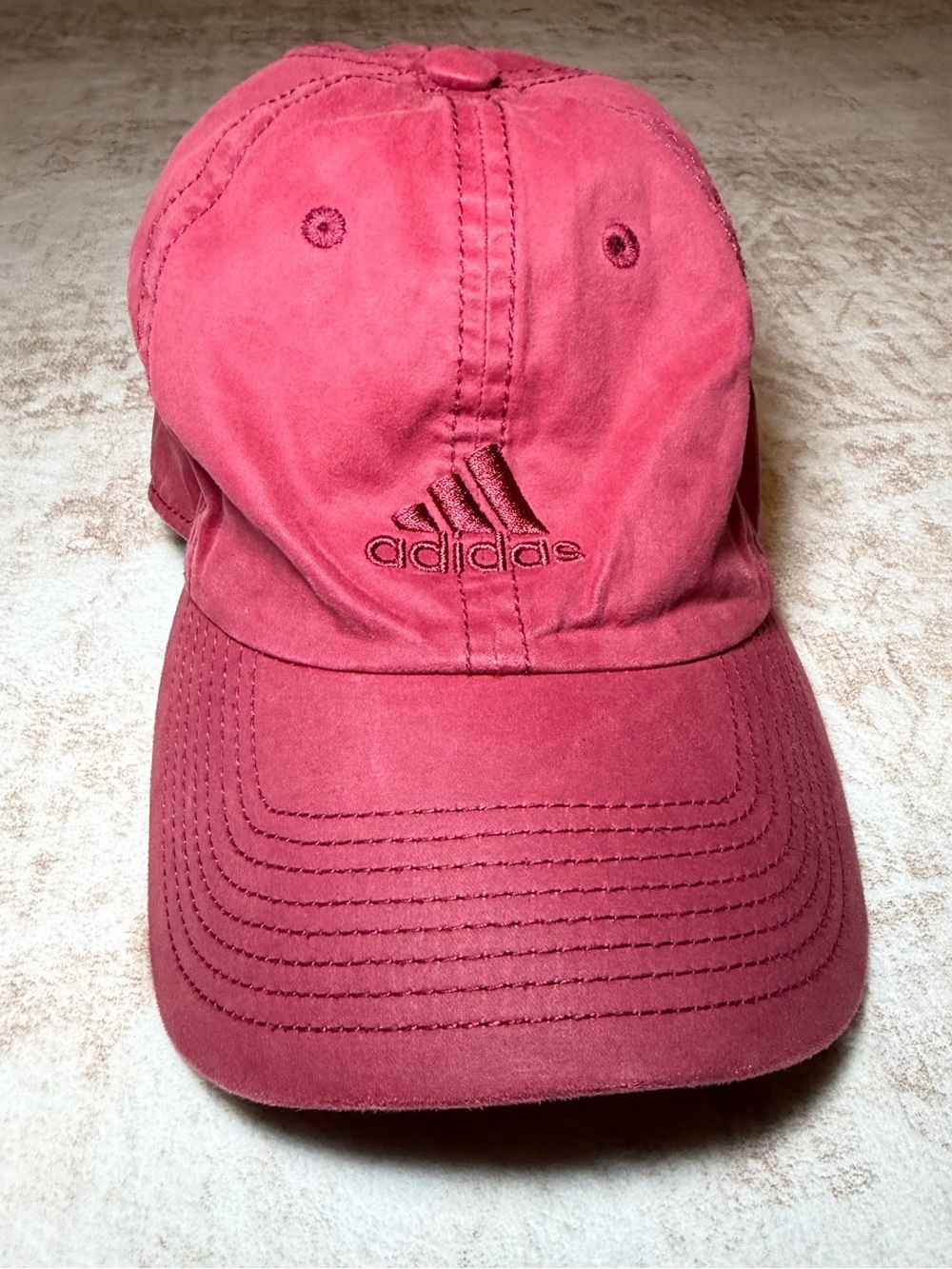 Adidas Faded Burgundy Baseball Cap Women’s Adjustable Hat - Picture 2 of 8